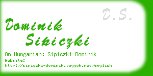 dominik sipiczki business card